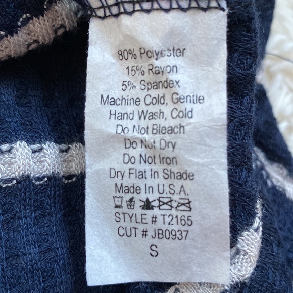 π2X HPπ Jenny Boston V-Neck Waffle Sleeveless Top π Navy & White - Picture 12 of 12